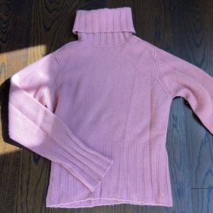 Balletcore pink knit turtleneck sweater